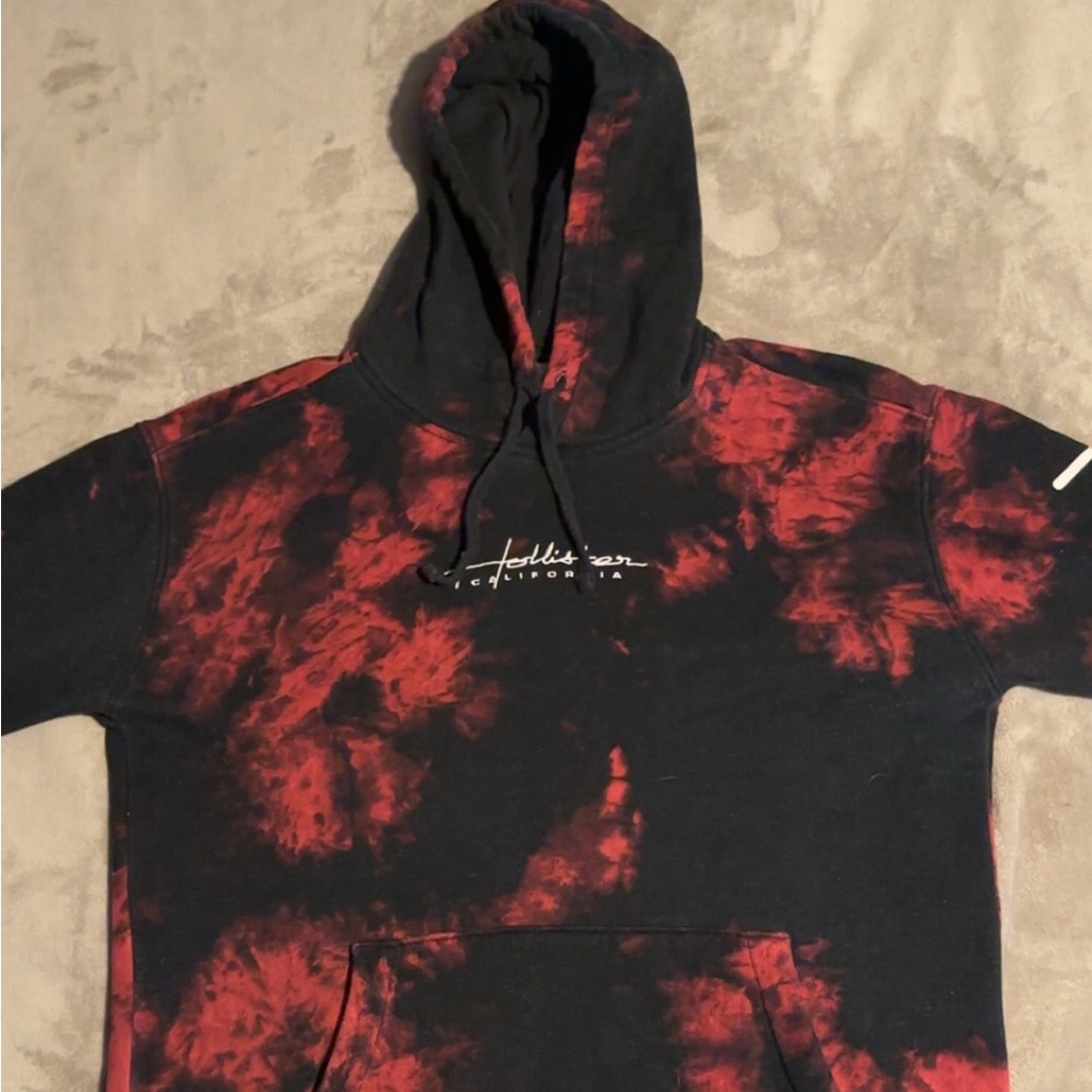 Red and Black Tie-Die Hoodie
